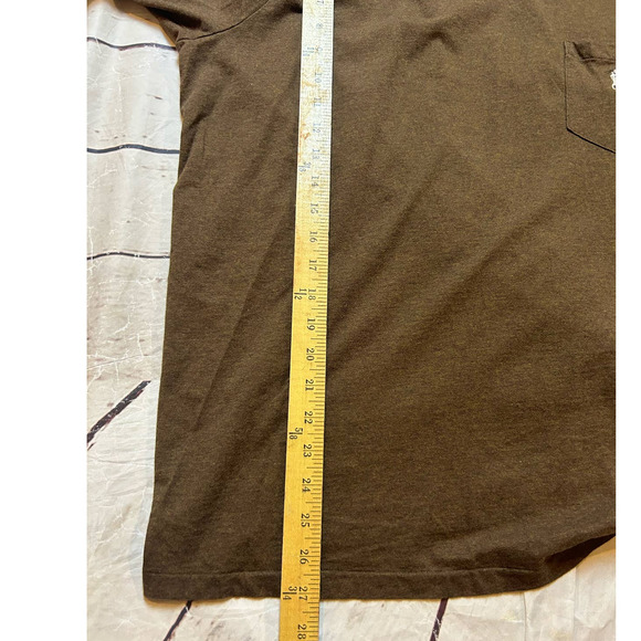 Polo Ralph Lauren Mens XL Brown Long Sleeve Logo Crewneck Pocket Tee - Picture 7 of 8